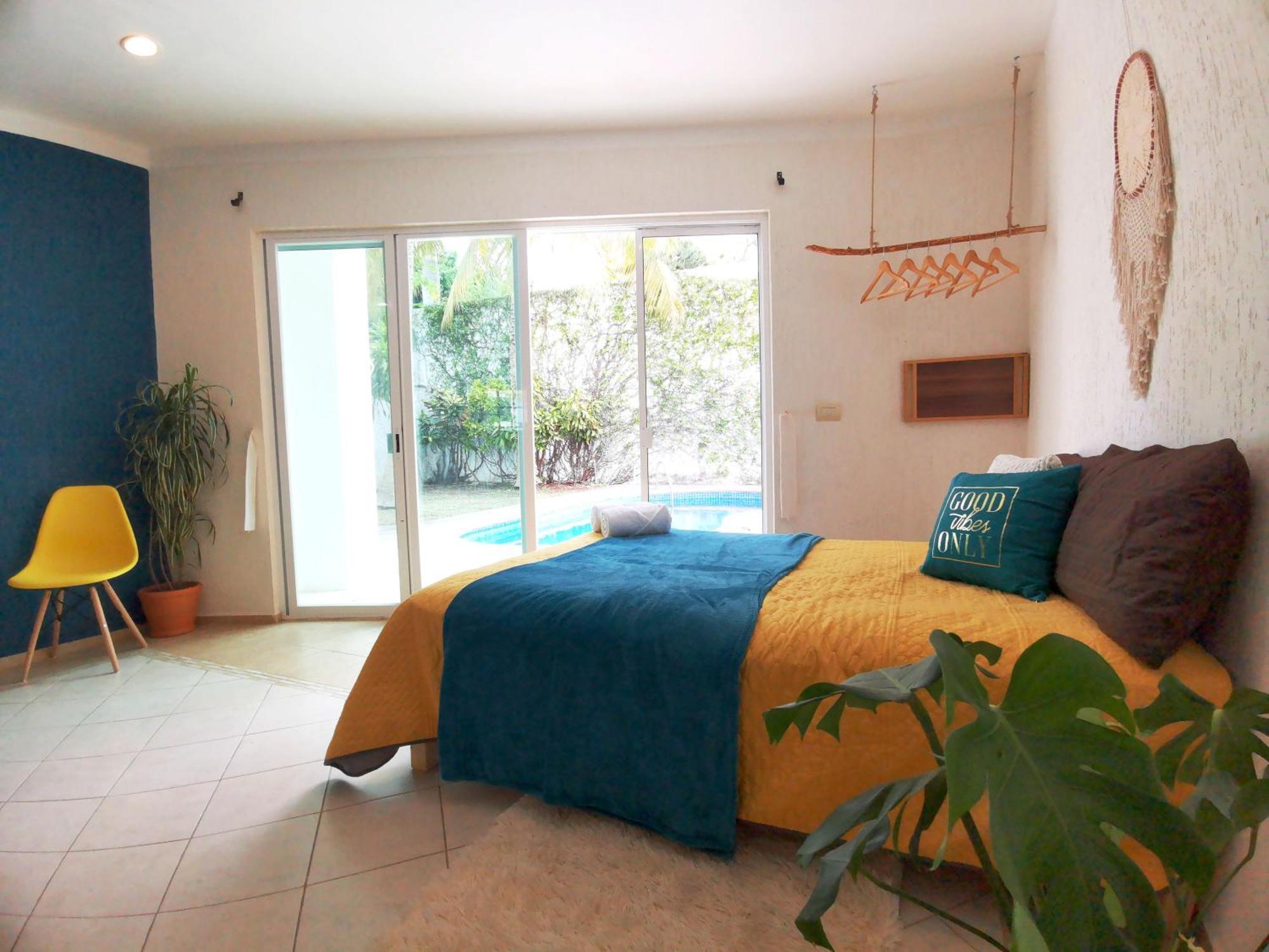 Beautiful & Cozy Near Beach Apartment Pool & Kingsize Bed 칸쿤 객실 사진